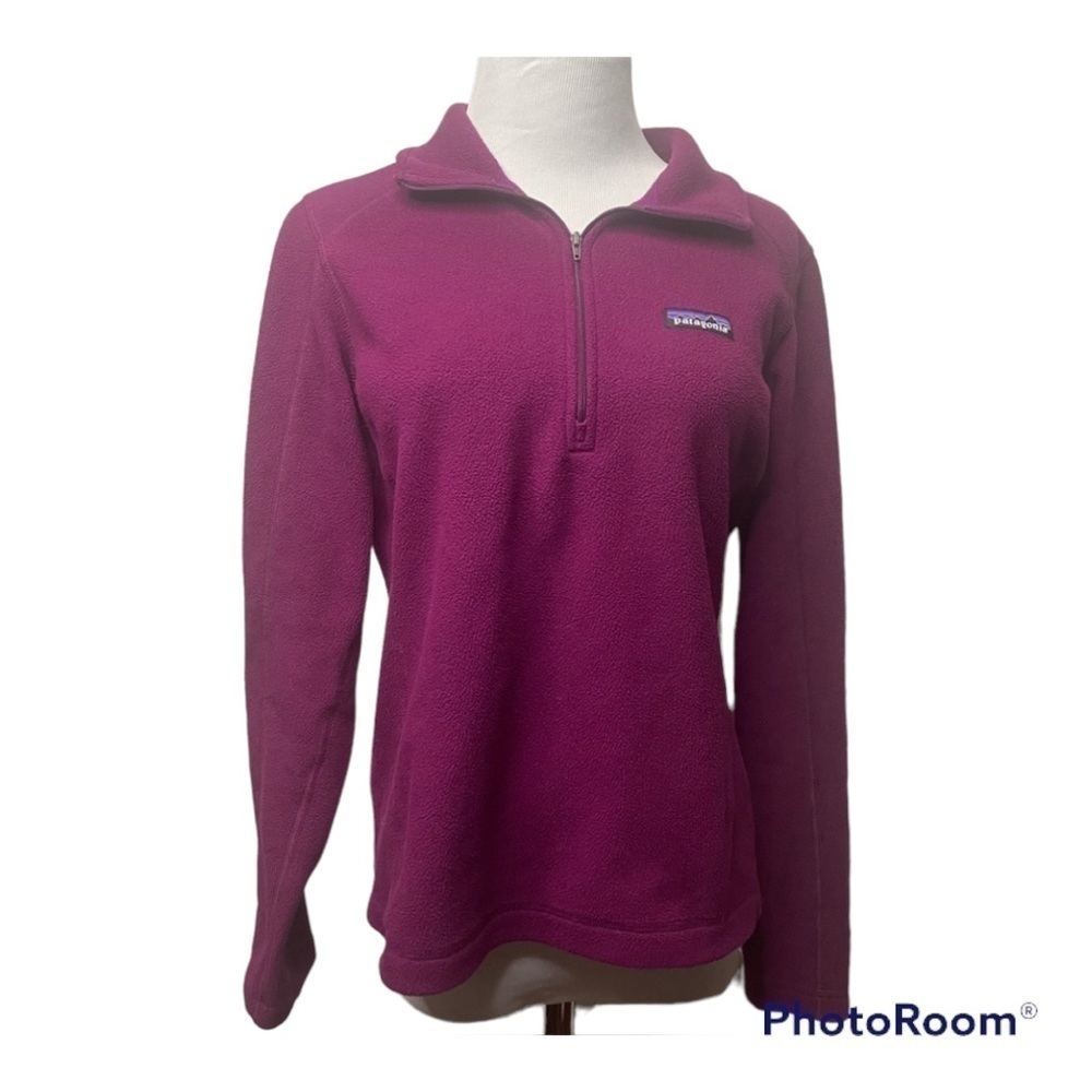 ⛰ Patagonia outdoor purple fleece half zip pull-over
